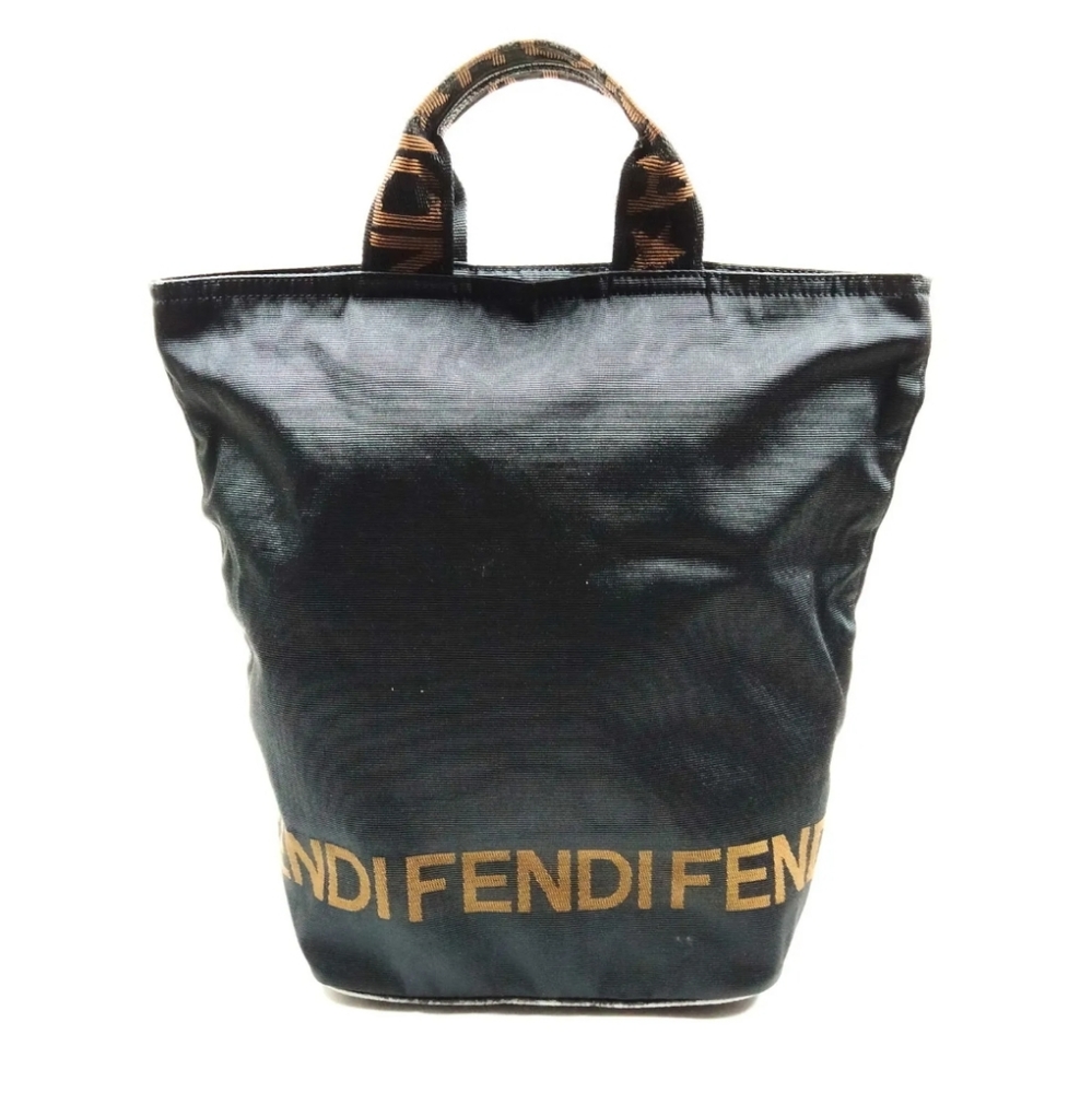 Preloved Fendi Vintage Black Nylon Zucca Logo Bucket Bag Rare Handbag